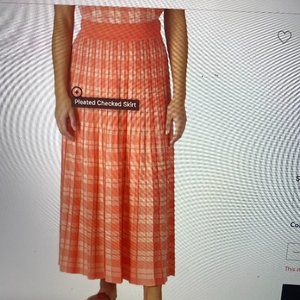 KATE SPADE NEW YORK Pleated Checked Skirt